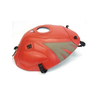 Bagster Tank Cover GS 500 E RED/DEER BEGIE SUZUKI, Red/Deco Buckskin grey | 1224B - Webike Thailand