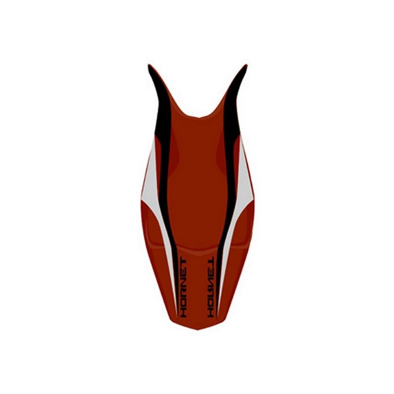Bagster Seat Cover HORNET DARK RED/BLACK/GREY/BLACK LETTERS 07, Dark red/Black/Raw/Letters  black | 2186B - Webike Thailand