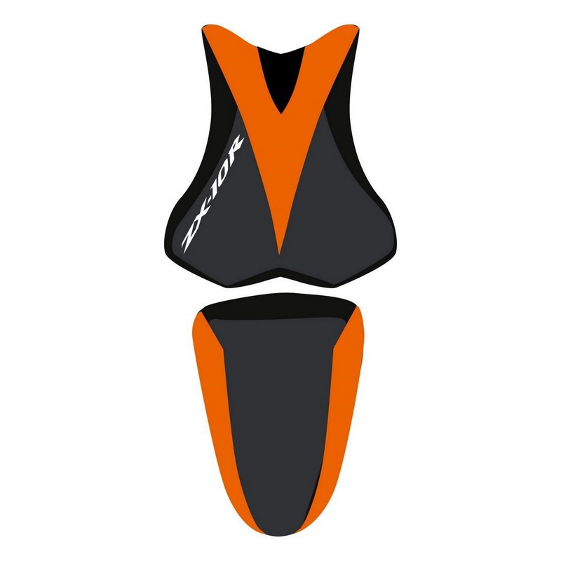 Bagster Seat Cover ZX 10 R black/orange/black letters 2008, Black/Black Mat/Letters white | 2200B - Webike Thailand