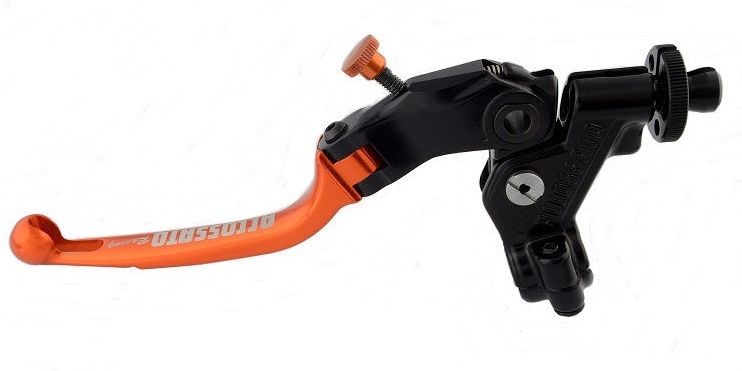 Accossato clutch control, standard folding lever, Orange colour, 24 mm, RST