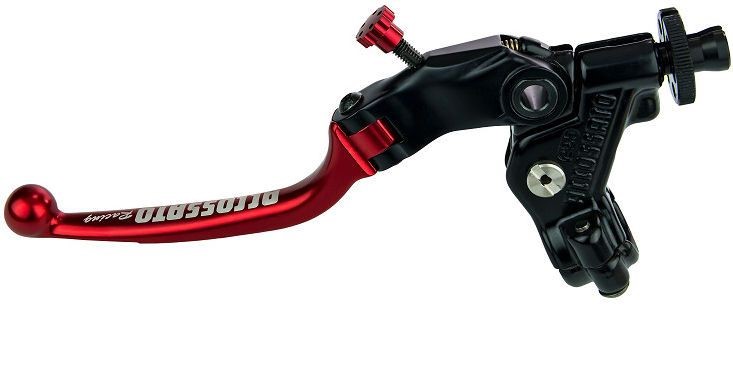 Accossato clutch control, standard folding lever, Red colour, 24 mm, No RST