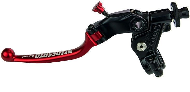Accossato clutch control, standard folding lever, Red colour, 32 mm, No RST