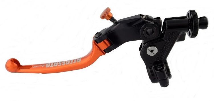 Accossato clutch control folding lever, provided with switch connection (switch not included), Orange colour, 24 mm, No RST