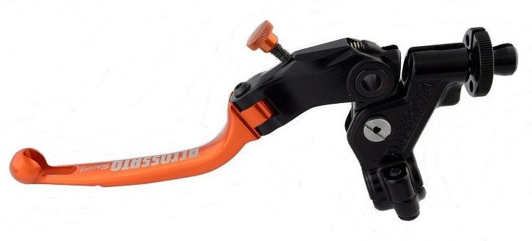 Accossato clutch control folding lever, provided with switch connection (switch not included), Orange colour, 32 mm, RST