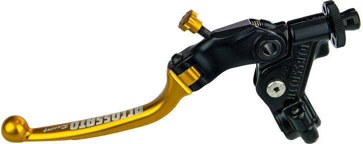 Accossato clutch control folding lever, Gold colour, with hose clamp in titanium colour, 24 mm, RST