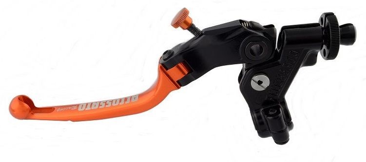 Accossato clutch control folding lever, with switch included, Orange colour, 32 mm, RST