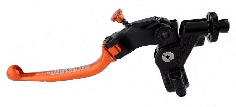 Accossato clutch control folding lever, with switch included, Orange colour, 34 mm, RST