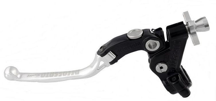 Accossato cable clutch control, standard folding lever, Silver colour, 24 mm, No RST