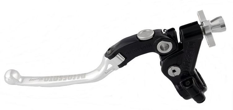 Accossato cable clutch control, standard folding lever, Silver colour, 34 mm, No RST