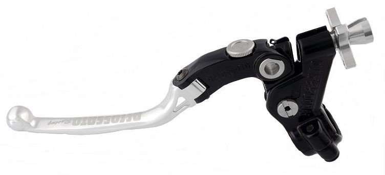 Accossato cable clutch control, standard folding lever provided with switch hole (switch not included), Silver colour, 24 mm, RST