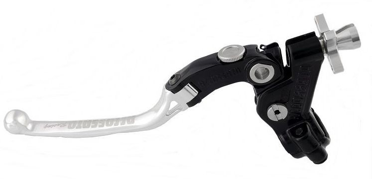 Accossato cable clutch control, standard folding lever provided with switch hole (switch not included), Silver colour, 32 mm, No RST