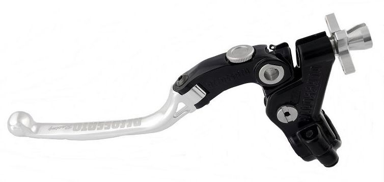 Accossato cable clutch control, standard folding lever provided with switch hole (switch not included), Silver colour, 34 mm, RST