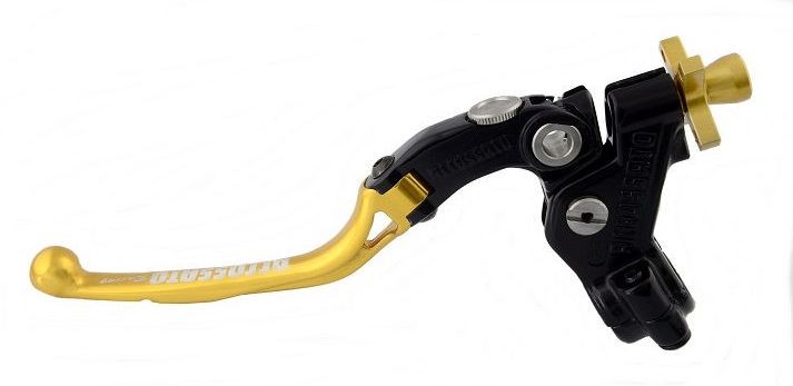 Accossato cable clutch control, standard folding lever provided with switch hole (switch not included), Gold colour, 24 mm, RST