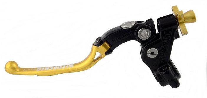 Accossato cable clutch control, standard folding lever provided with switch hole (switch not included), Gold colour, 32 mm, No RST