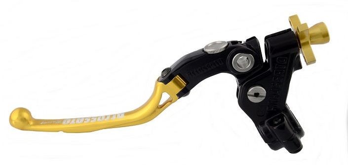 Accossato cable clutch control, standard folding lever provided with switch hole (switch not included), Gold colour, 32 mm, RST