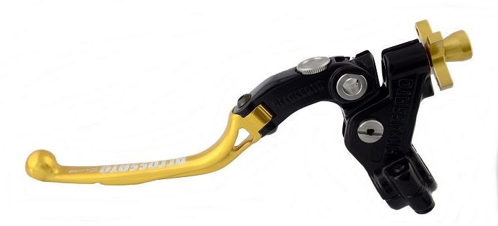 Accossato cable clutch control, standard folding lever provided with switch hole (switch not included), Gold colour, 34 mm, RST