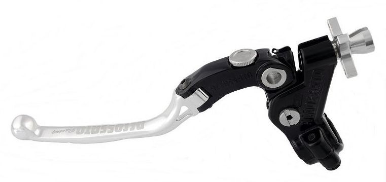 Accossato cable clutch control, standard folding lever provided with hose clamp in titanium colour, silver colour, 24 mm, No RST