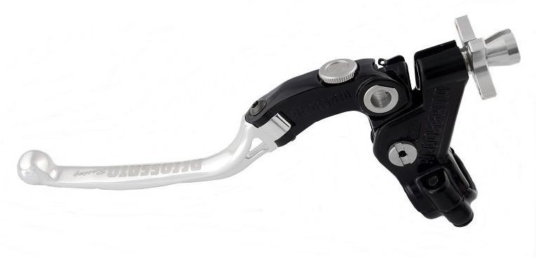 Accossato cable clutch control, standard folding lever provided with hose clamp in titanium colour, silver colour, 29 mm, RST