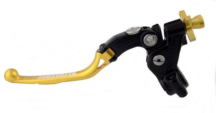 Accossato cable clutch control, standard folding lever provided with hose clamp in titanium colour, gold colour, 24 mm, No RST