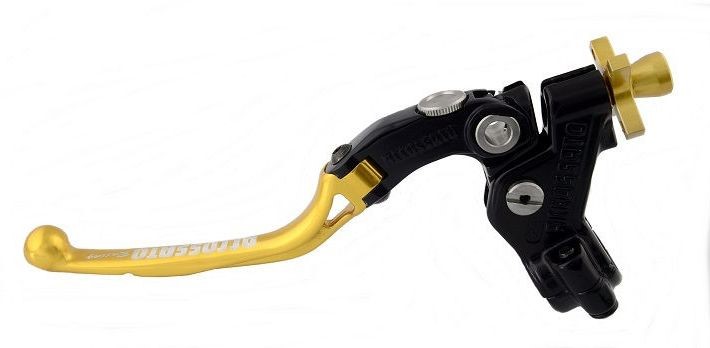 Accossato cable clutch control, standard folding lever provided with hose clamp in titanium colour, gold colour, 29 mm, No RST