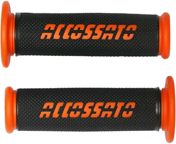 [Accossato] Accossato Two-tone racing grips, Color: Orange, Type: Pierced | GR006O-F