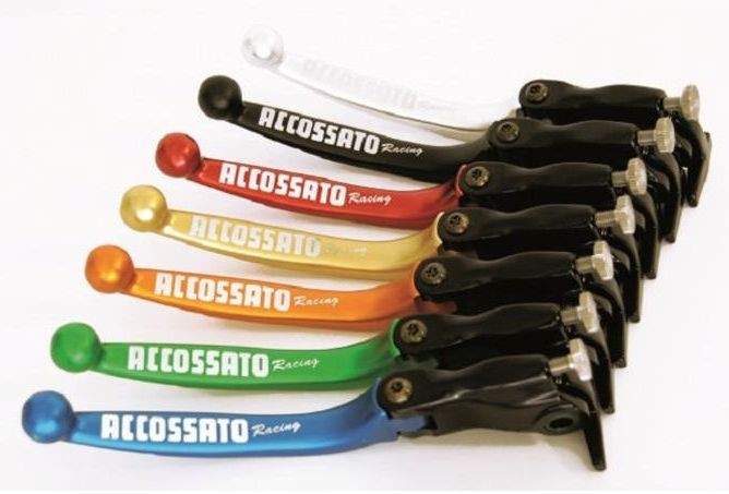 Accossato folding clutch lever for oem master cylinders, Color: Blue, Options: Lever Type RST | LV014B-RST - Webike Thailand