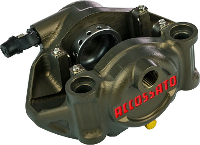 Accossato forged monoblock brake caliper, 60mm, aluminium-made pistons - hard oxidation