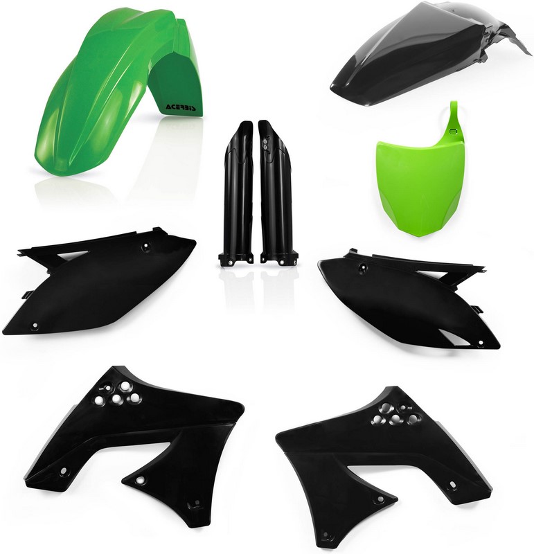 Acerbis Full Plastic Kit Kawasaki Black/Green | 0013978.377