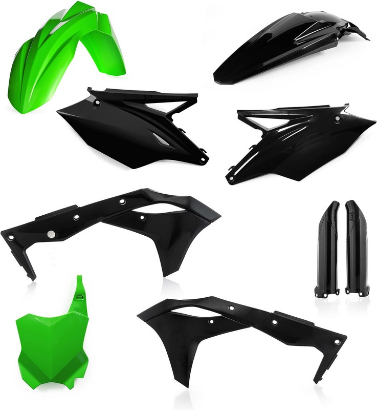 Acerbis Full Plastic Kit Kawasaki Black/Green | 0022985.325