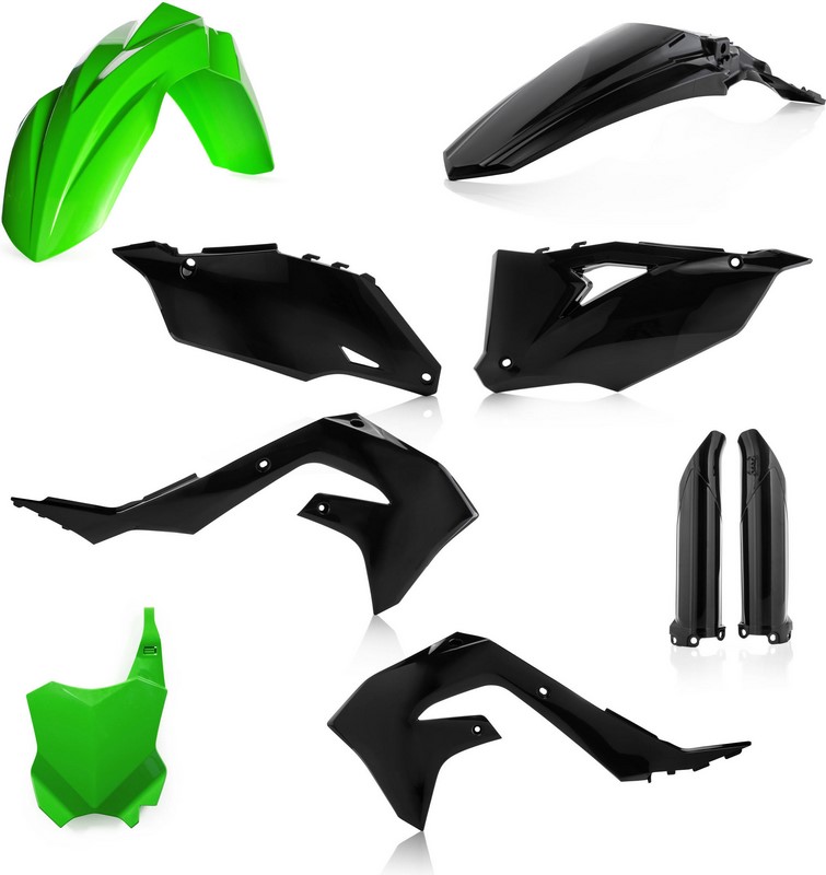 Acerbis Full Plastic Kit Kawasaki Black/Green | 0023649.325