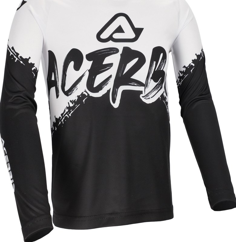 [Acerbis] JERSEY MX LINEAR KID, BLACK/WHITE, Size XS