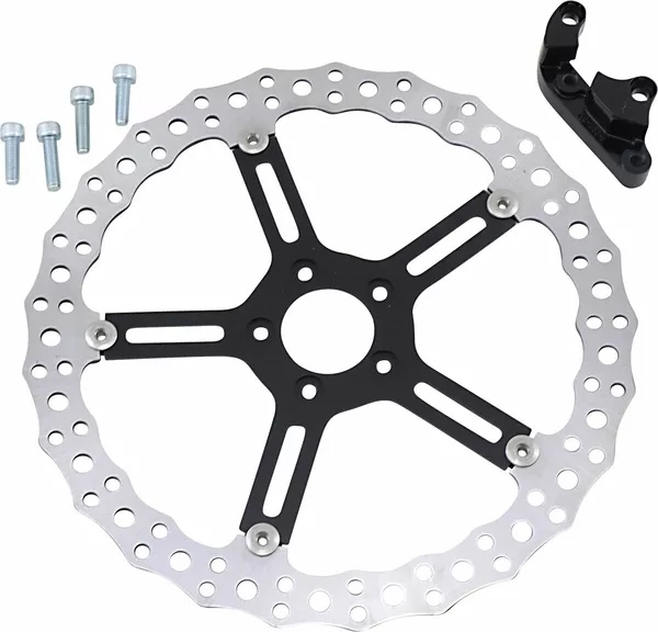 [Arlen Ness] Arlen Ness Big Brake Jagged Floating Rotor Kit Black | 02-996