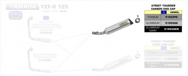 HOMOLOGATED ALUMINIUM DARK THUNDER SILENCER WITH CARBON END CAP - Webike Thailand