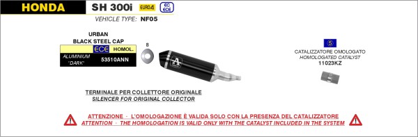 HOMOLOGATED ALUMINIUM DARK RACE-TECH SILENCER WITH BLACK END CAP + STEEL LINK PIPE FOR ORIGINAL COLL. - Webike Thailand