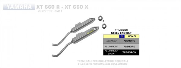 Street Thunder Approved aluminium Dark silencers right and left, e9 Homologated - Webike Thailand