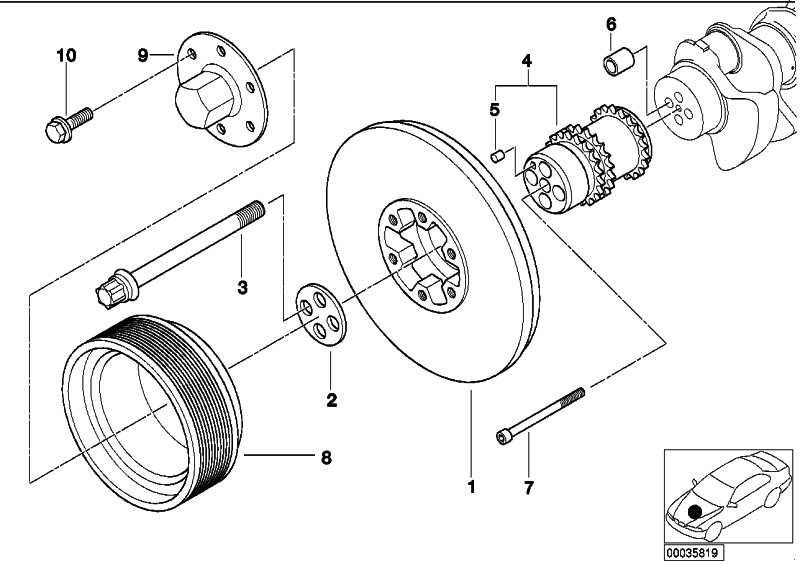 BMW純正シリンダースクリューM6x75mm 5er 259 R21 mini（07119902989）| 07119902989