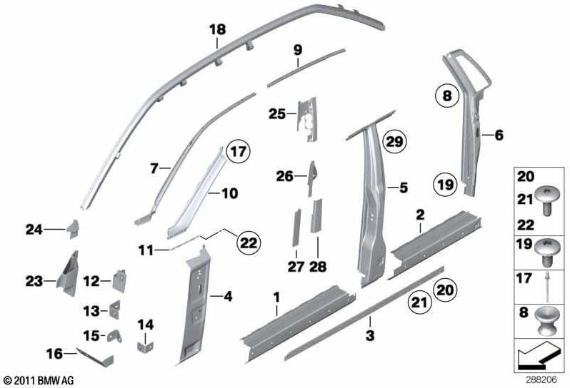 BMWシャフト付き本物のブラインドリベット4.7x24.6（07147111798）| 0714711798
