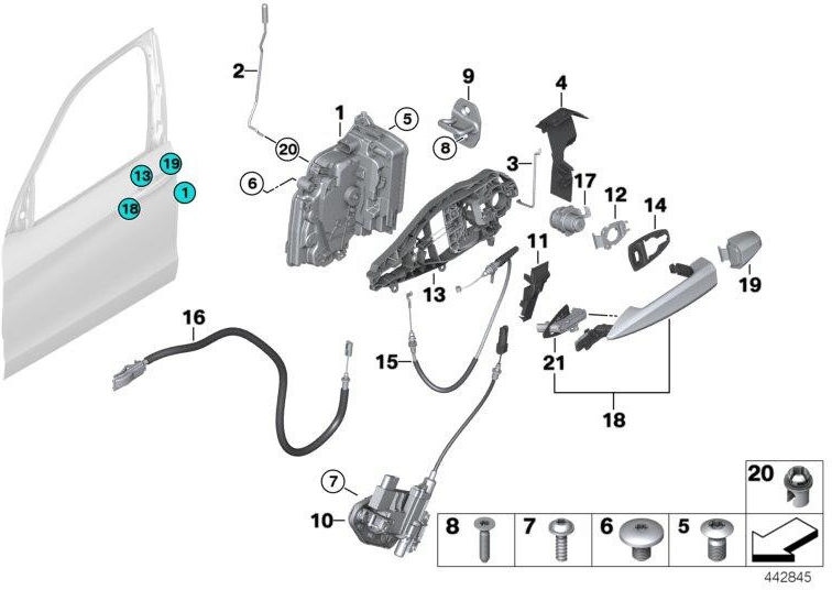 BMW Interior SwitchとM6X11.5-10.9（07147291342）を備えた本物のLinsensenensenkerkila | 07147291342