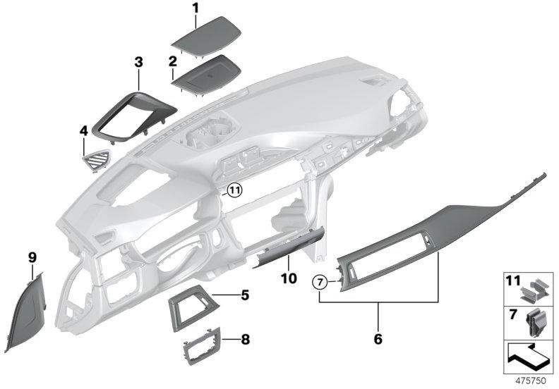 BMW本物のHalmklimmer Blende（07149352988）| 07149352988