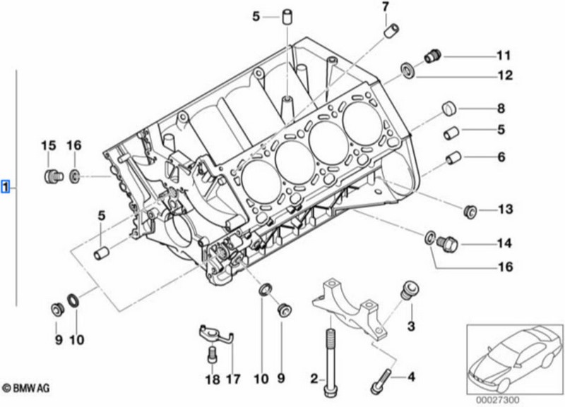 BMWピストンなしの本物のシリンダークランクケース（D94 /レベル0）（111111407420）| 11111407420