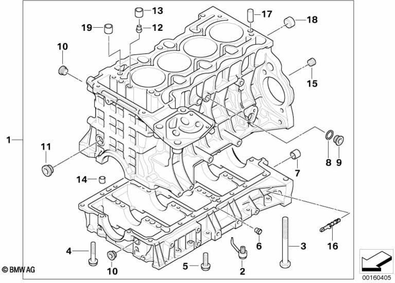 BMWピストン付きの本物のシリンダークランクケース（11112451632）| 11112451632