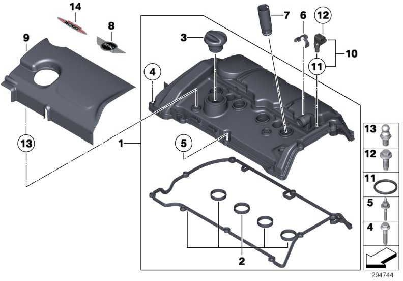 BMW純正シリンダーヘッドフードミニ（11127646552）| 11127646552
