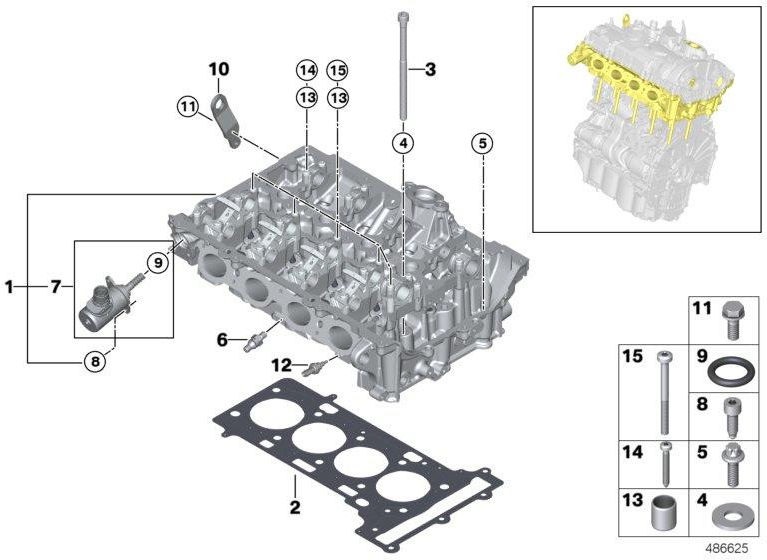 BMW本物のシリンダーヘッドガスケット0.80mm（11127934596）| 11127934596