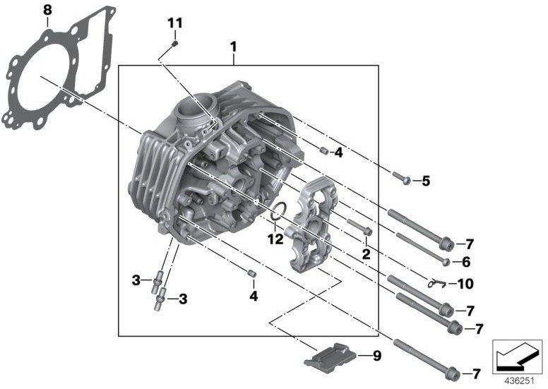 BMW本物のシリンダーヘッドガスケット3レイヤー右（11128382758）| 11128382758