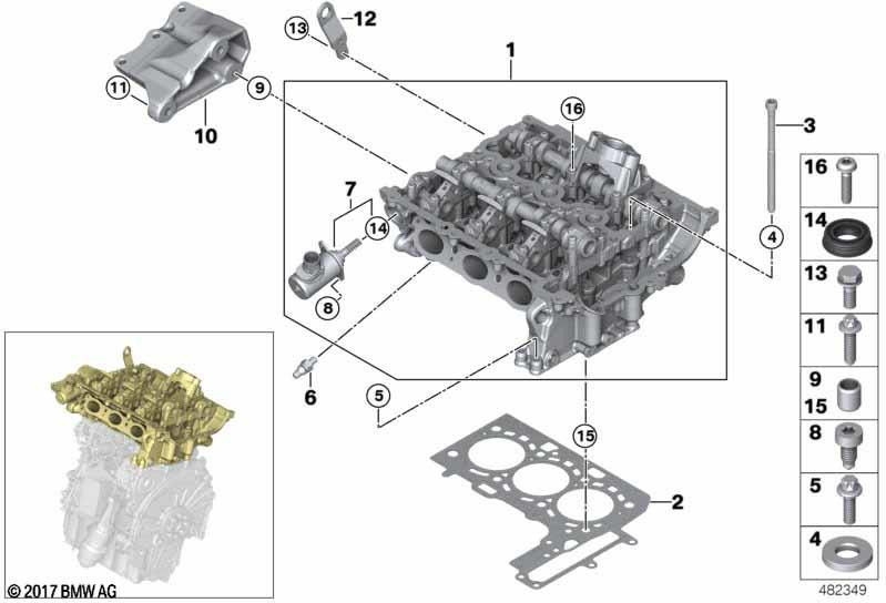 BMW本物のシリンダーヘッドガスケットアスベスト-Free 0.70mm（11128630683）| 11128630683