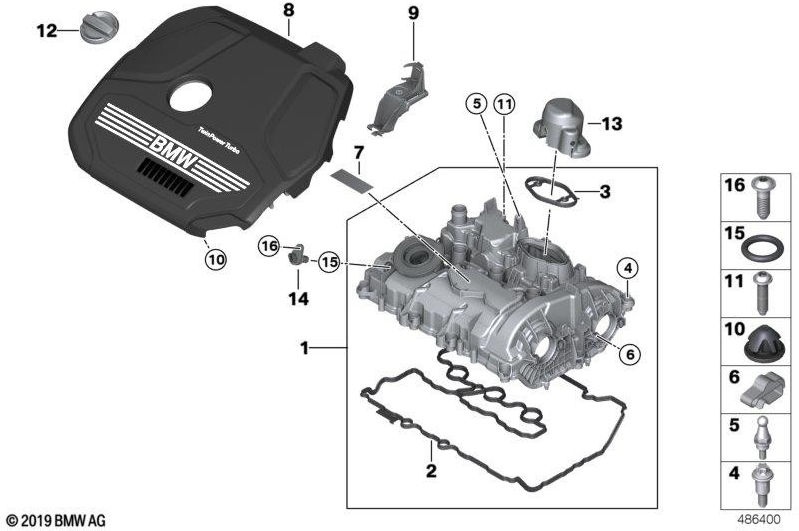 BMW本物のクラスピックカバーオイルフィラーブラスト（11128654637）| 11128654637