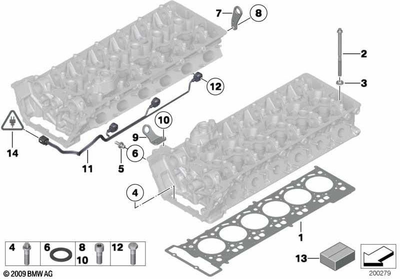 BMW純正シリンダーヘッドガスケットアスベスト-Free 0.75mm（11128672109）| 11128672109