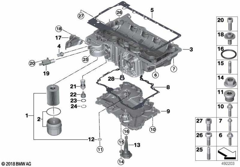 BMW本物のシールオイルパン（11137852273）| 11137852273