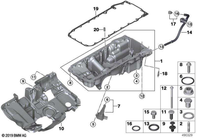 BMW本物のシールオイルパン（11138575780）| 11138575780