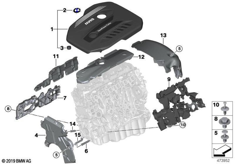 BMW本物のカバーアコースティックス（11148570840）| 11148570840